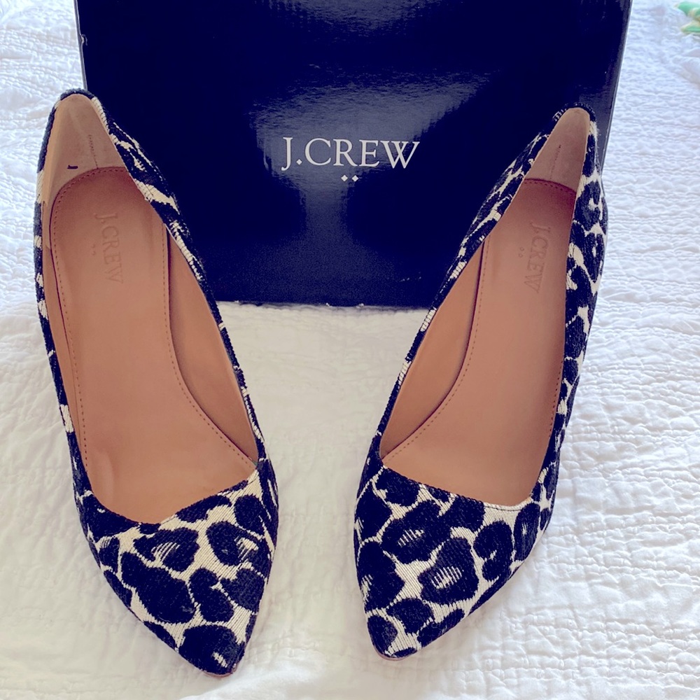 J.Crew Textured Leopard Gabbie Pumps